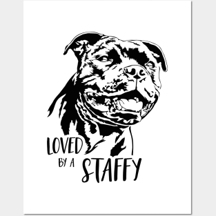 Staffordshire Bull Terrier loved by a staffy dog saying Posters and Art